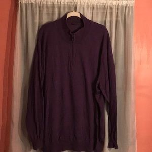 Kiton - men’s 4XL cashmere half zipper sweater in dark purple